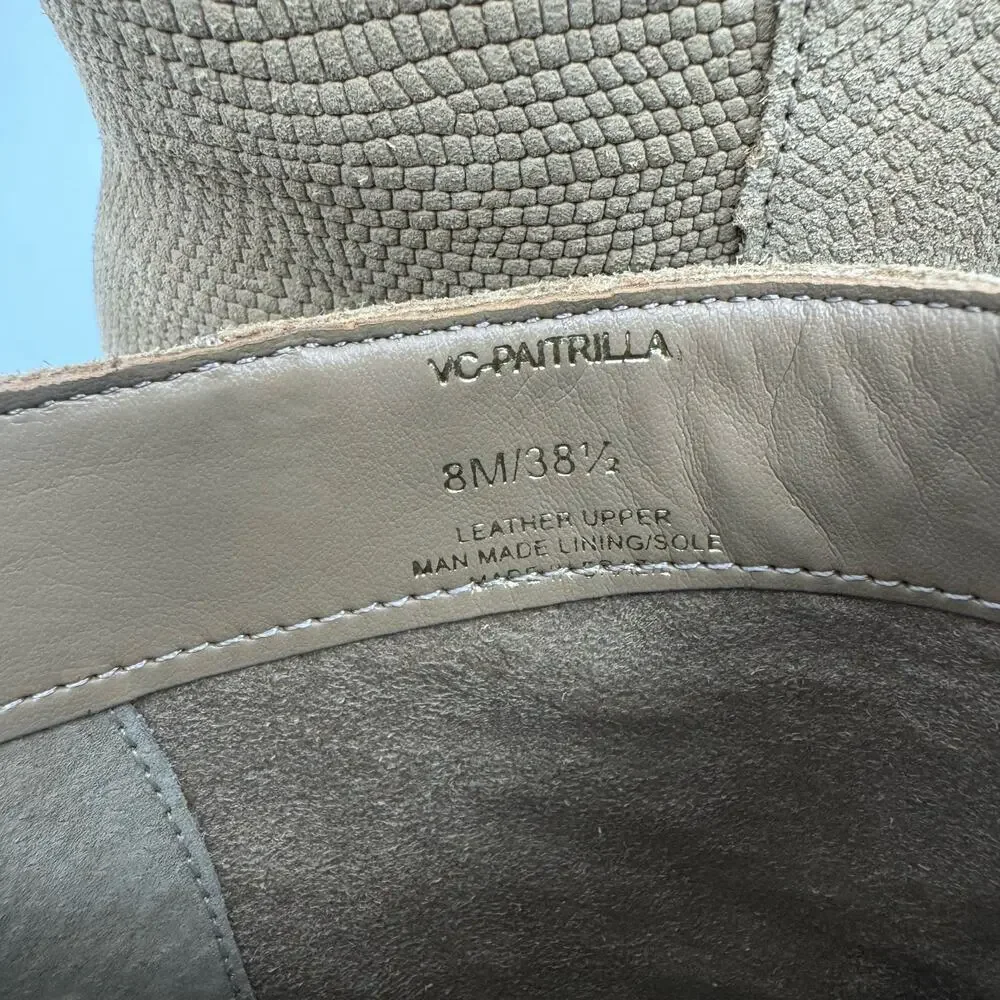 NEW Vince Camuto Paitrilla Tan Suede Snake Skin Print Zip Up Bootie Ankle Boots
